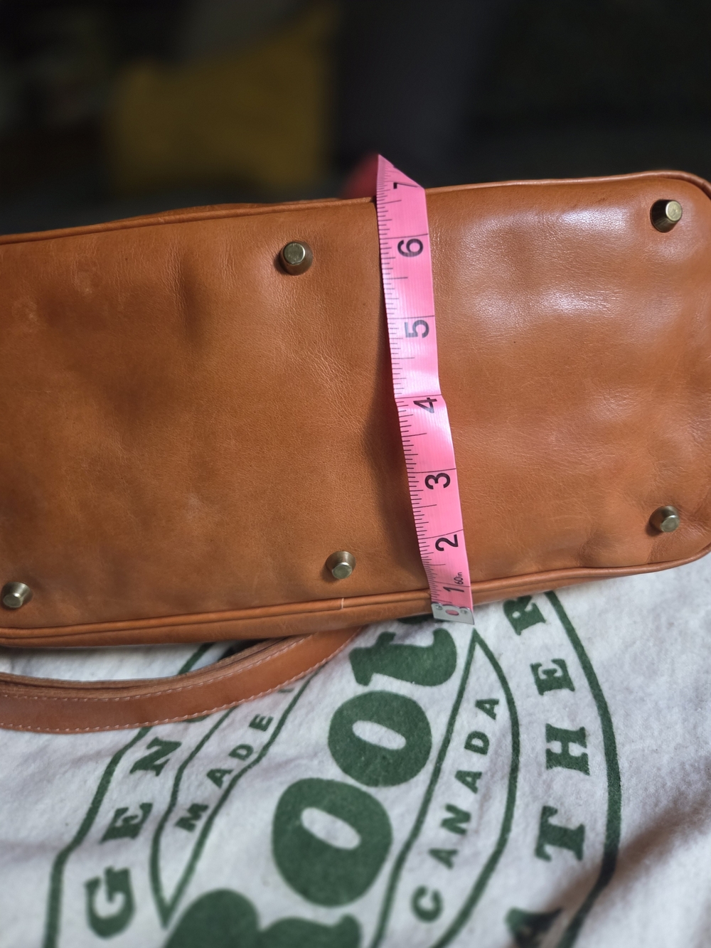 Stylish brown leather Roots/Pendelton limited edition Collaboration handbag - Picture 5 of 9